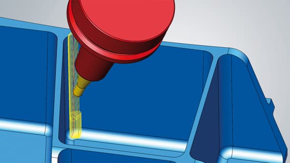 3D a 5X obrábění zbytkového materiálu v rohu